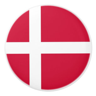 Keramik Knopf ziehen mit Flagge Dänemarks Keramikknauf