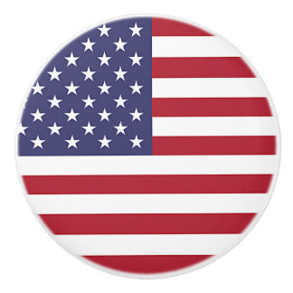Keramik Knopf ziehen mit Flagge der USA Keramikknauf
