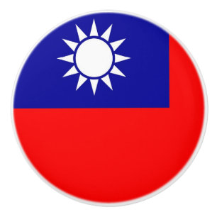 Keramik Knopf ziehen mit Flagge von Taiwan Keramikknauf