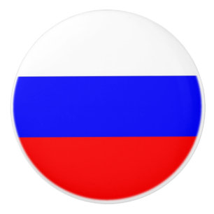 Keramik Knöpfe ziehen mit der Fahne Russlands Keramikknauf