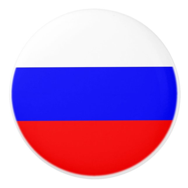 Keramik Knöpfe ziehen mit der Fahne Russlands Keramikknauf (Vorderseite)
