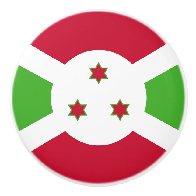 Keramik Knöpfe ziehen mit Flagge Burundis Keramikknauf (Vorderseite)