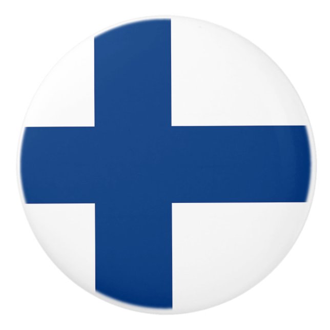 Keramik Knöpfe ziehen mit Flagge Finnlands Keramikknauf (Vorderseite)