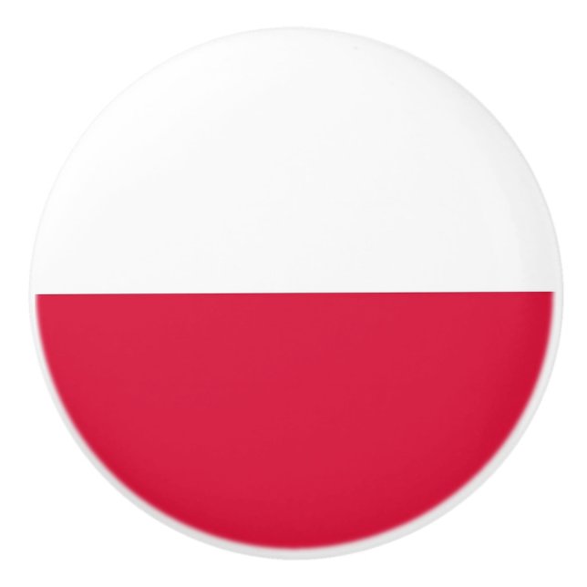 Keramik Knöpfe ziehen mit polnischer Flagge Keramikknauf (Vorderseite)
