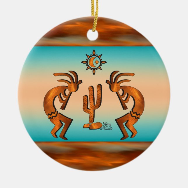 Keramik Kokopelli Keramik Ornament (Vorne)