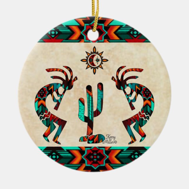 Keramik Kokopelli Keramik Ornament (Vorne)