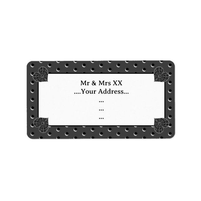 Keramik Lace Black Adressaufkleber (Vorne)