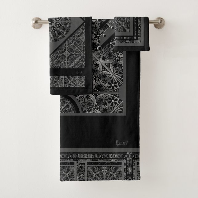 Keramik Lace Black Badhandtuch Set (Insitu)