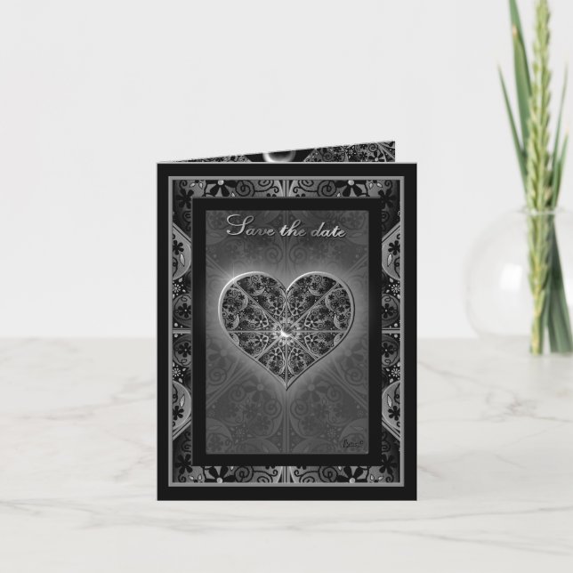 Keramik Lace Black Einladung (Vorderseite)