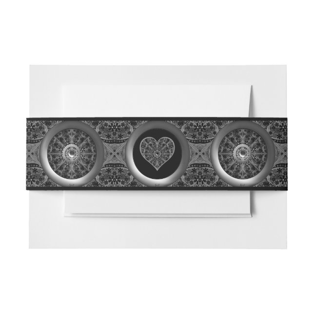 Keramik Lace Black Einladungsbanderole (Vorderseite Beispiel)