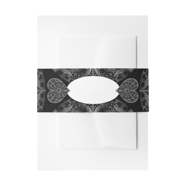 Keramik Lace Black Einladungsbanderole (Vorderseite Beispiel)