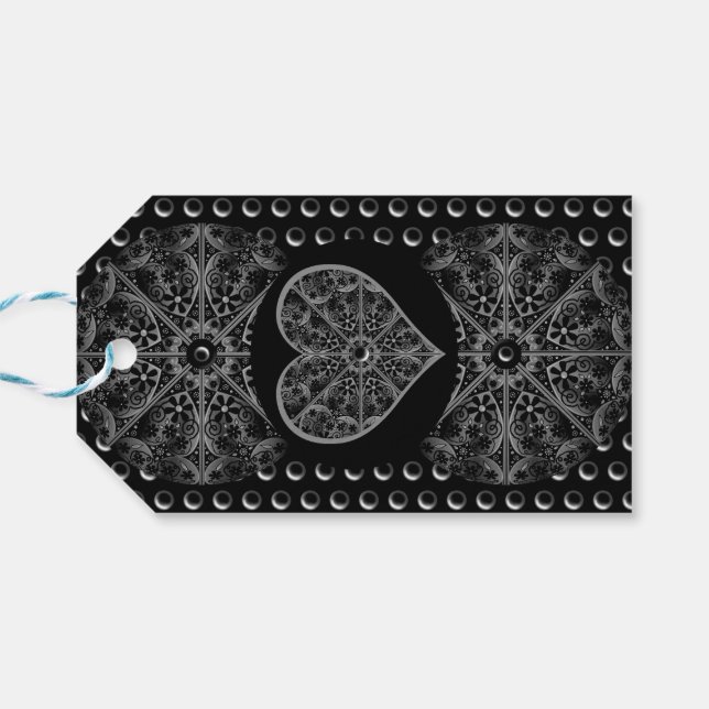 Keramik Lace Black Geschenkanhänger (Rückseite Horizontal)