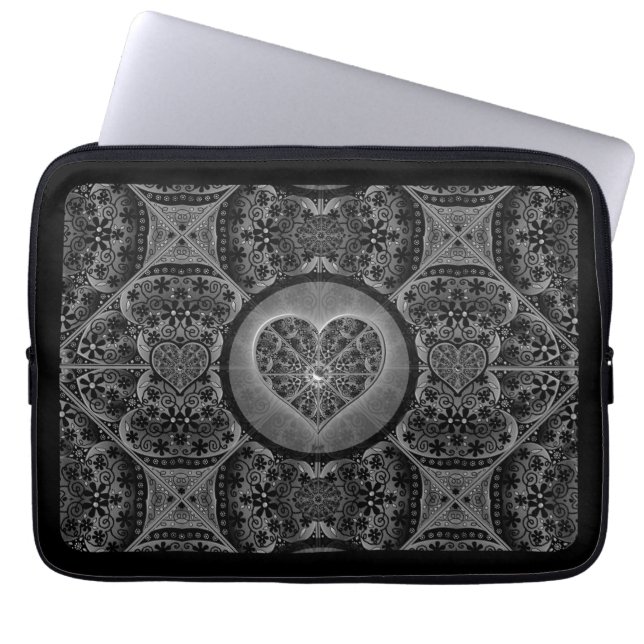 Keramik Lace Black Laptopschutzhülle (Vorderseite)
