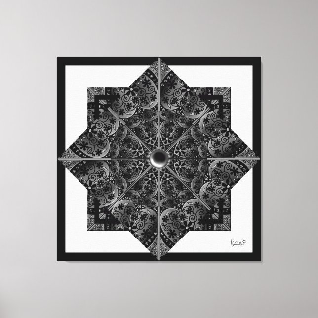 Keramik Lace Black Leinwanddruck (Vorderseite)