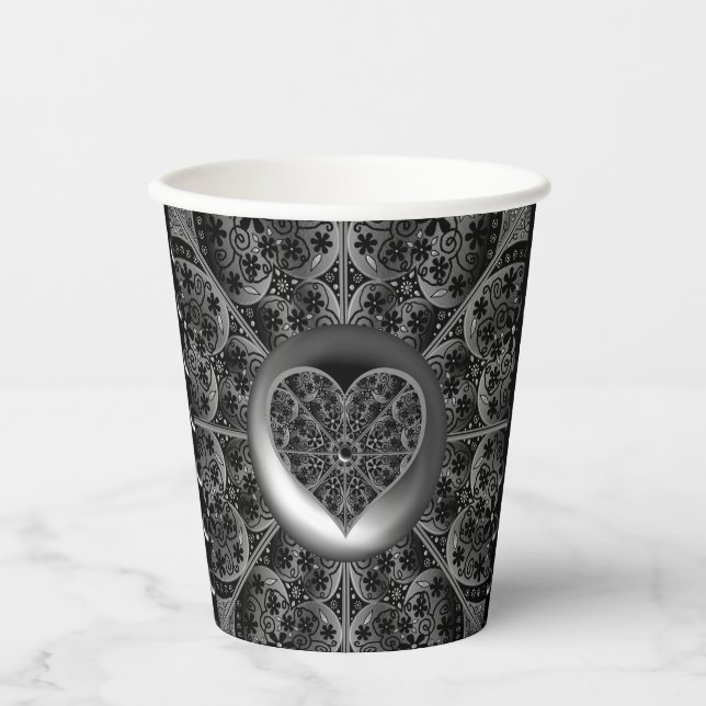 Keramik Lace Black Pappbecher (Vorderseite)