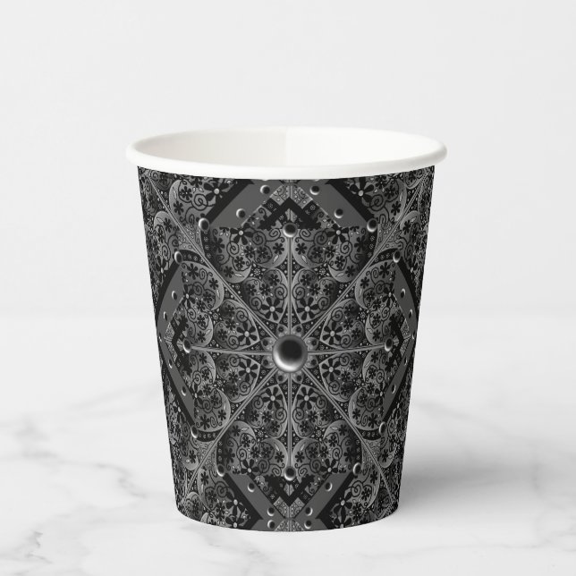 Keramik Lace Black Pappbecher (Links)