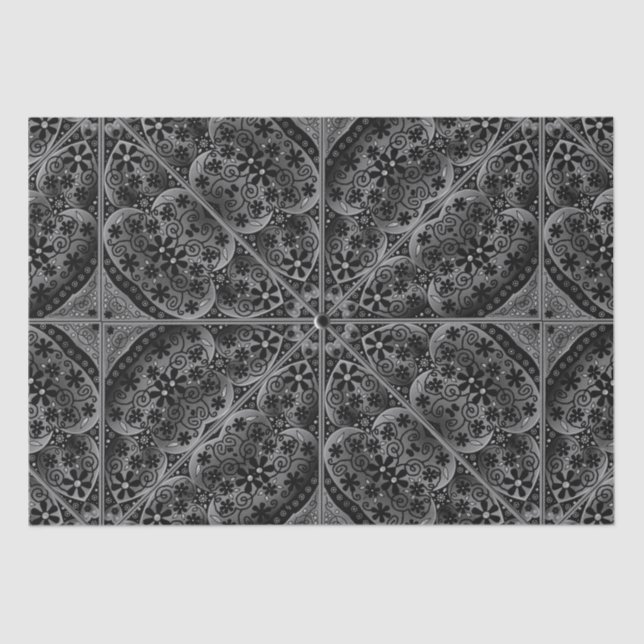 Keramik Lace Black Seidenpapier (Vorderseite)