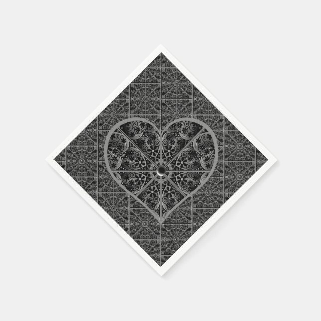 Keramik Lace Black Serviette (Ecke)