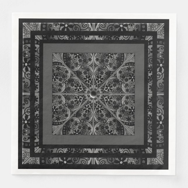 Keramik Lace Black Serviette (Vorderseite)
