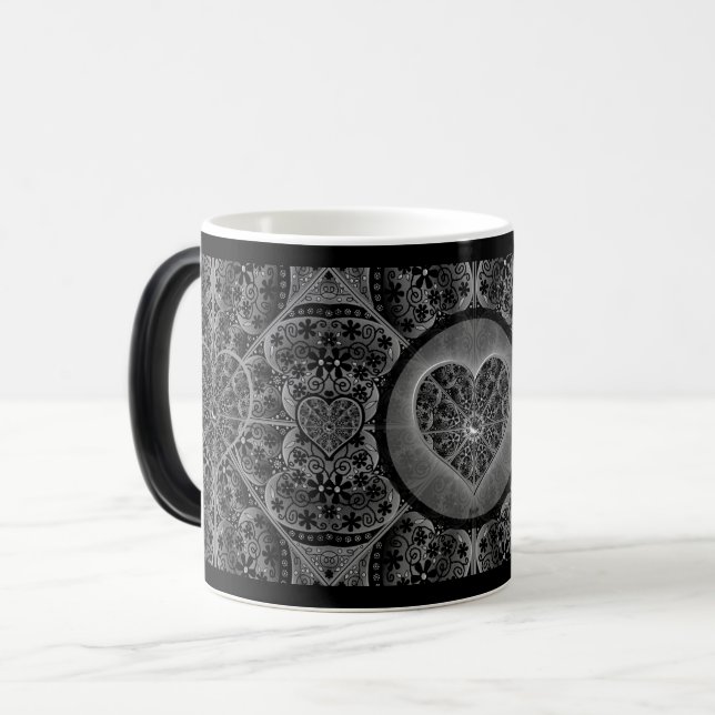 Keramik Lace Black Verwandlungstasse (Vorderseite Links)