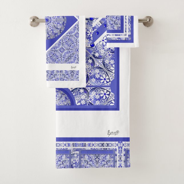 Keramik Lace Blue of Greece Badhandtuch Set (Insitu)
