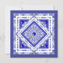 Keramik Lace Blue of Greece Blankokarte
