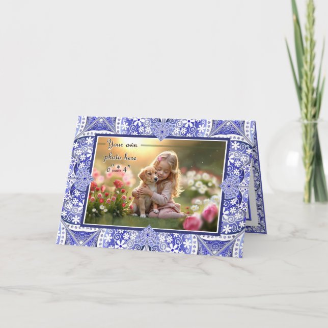 Keramik lace Blue of Greece Dankeskarte (Vorderseite)