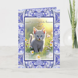 Keramik lace Blue of Greece Dankeskarte