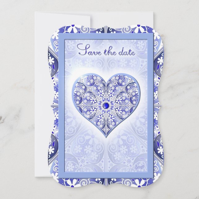 Keramik Lace Blue of Greece Einladung (Vorderseite)
