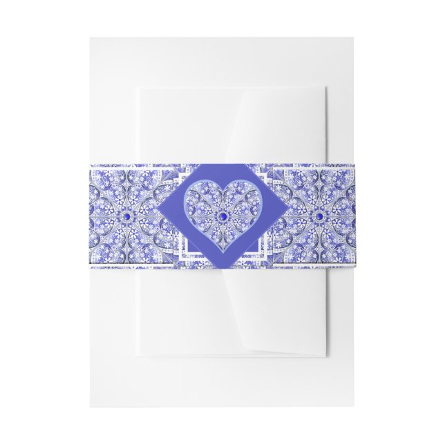 Keramik Lace Blue of Greece Einladungsbanderole (Vorderseite Beispiel)