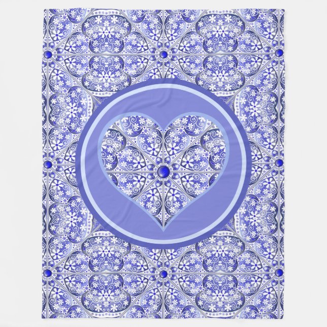 Keramik lace Blue of Greece Fleecedecke (Vorderseite)