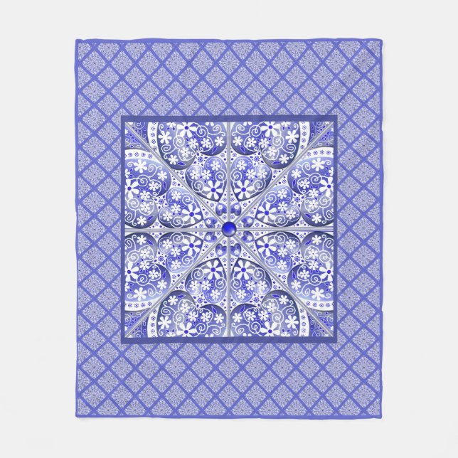 Keramik Lace Blue of Greece Fleecedecke (Vorderseite)