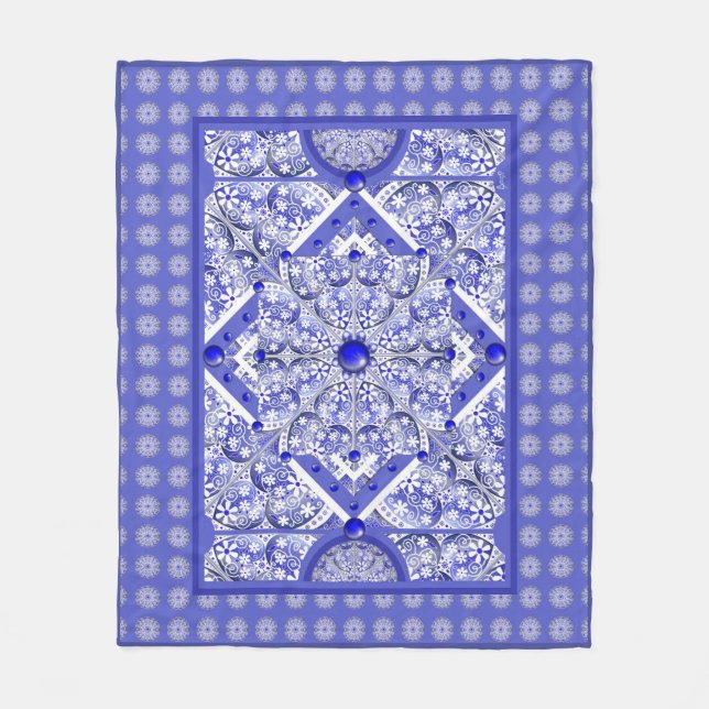 Keramik Lace Blue of Greece Fleecedecke (Vorderseite)