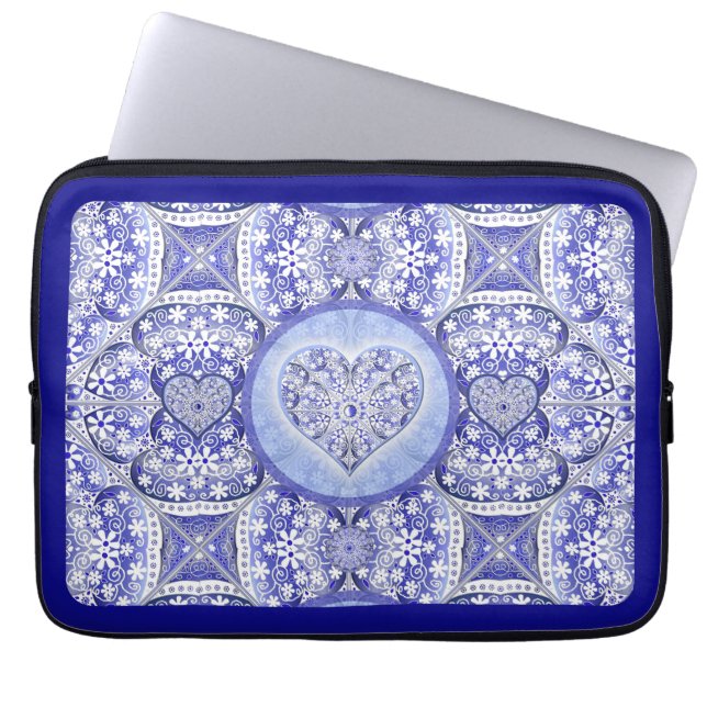 Keramik lace Blue of Greece Laptopschutzhülle (Vorderseite)