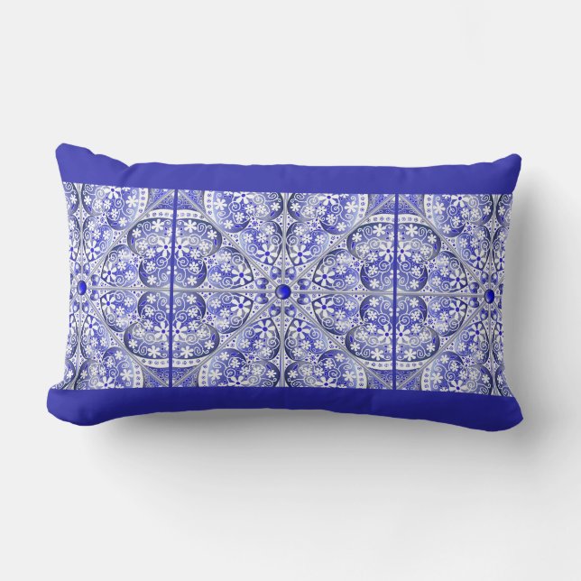 Keramik lace Blue of Greece Lendenkissen (Vorderseite)
