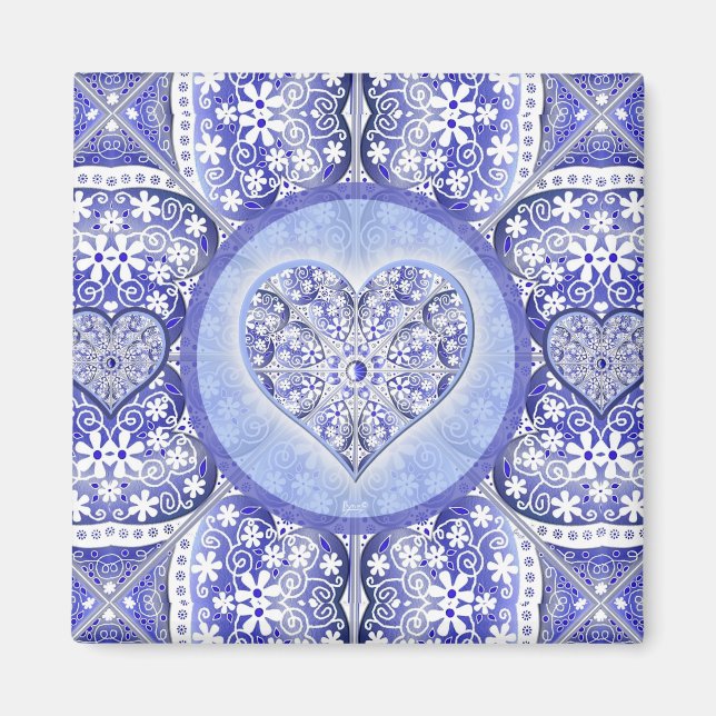 Keramik lace Blue of Greece Magnet (Vorne)