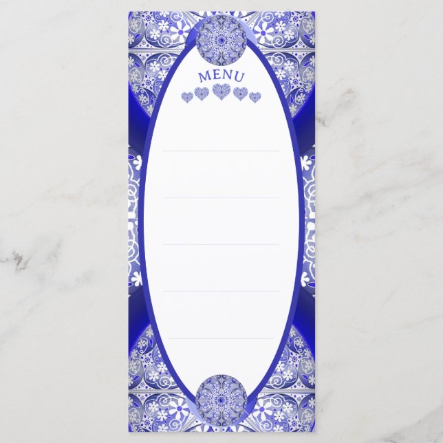 Keramik Lace Blue of Greece Menükarte (Vorderseite)