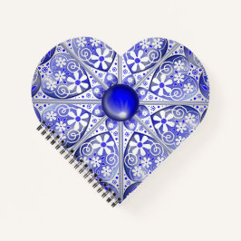 Keramik Lace Blue of Greece Notizbuch