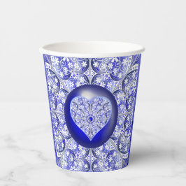 Keramik Lace Blue of Greece Pappbecher