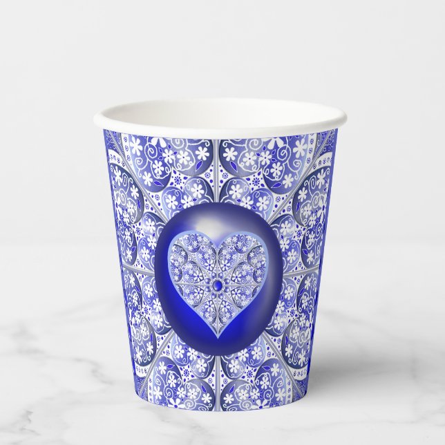 Keramik Lace Blue of Greece Pappbecher (Vorderseite)