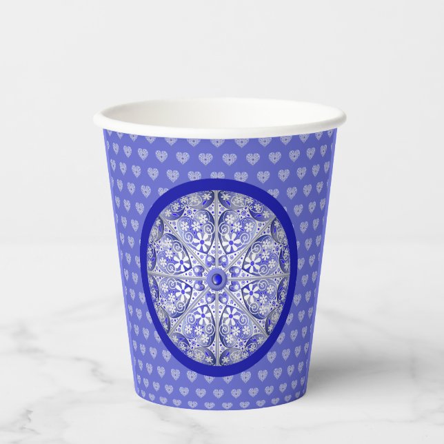 Keramik Lace Blue of Greece Pappbecher (Vorderseite)