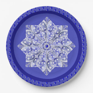 Keramik lace Blue of Greece Pappteller