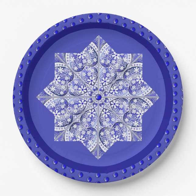 Keramik lace Blue of Greece Pappteller (Vorderseite)