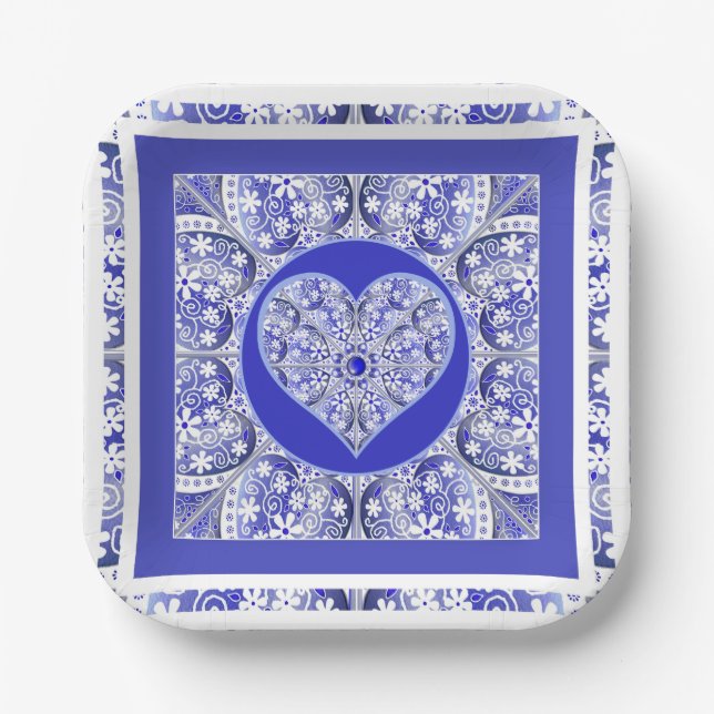 Keramik Lace Blue of Greece Pappteller (Vorderseite)