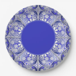 Keramik Lace Blue of Greece Pappteller