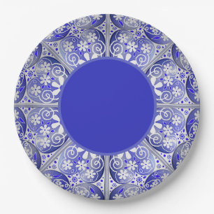 Keramik Lace Blue of Greece Pappteller