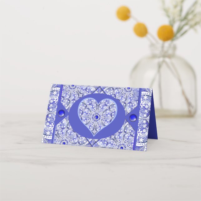 Keramik Lace Blue of Greece Platzkarte (Rückseite)