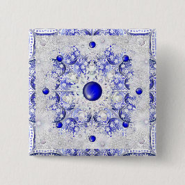 Keramik Lace Blue of Greece & Snowflake Button