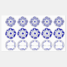 Keramik Lace Blue of Greece & Snowflake Etiketten