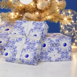 Keramik Lace Blue of Greece & Snowflake Geschenkpapier